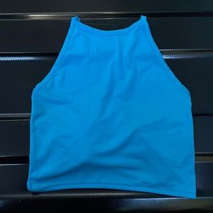 Blue bikini top with laces